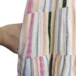 Anthropologie  Georgina Tiered Cotton Shirt Dress Size M Beachy Boho Striped Photo 2