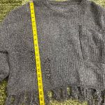 ‼️NWOT‼️Cropped chenille distressed sweater Gray Photo 3