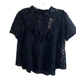 Levi's Levi’s Ivy Lace Overlay Black Short Sleeve Top Photo 2