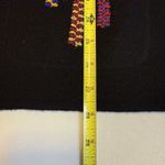 Chico's Artsy 100% Wool Silk Patch Cardigan Embroidered Button Up/Fur Collar M # Photo 10