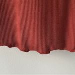 Free People Shimmy Shake Top Oversized Rust Long Sleeve Blouse scalloped hem EUC Photo 8