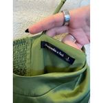 Abercrombie & Fitch  Camille Green Satin Midi Dress Size Large Olive Green Date Photo 5