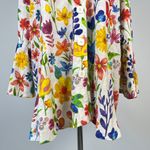 NWOT Ali Miles PLUS Knit Floral Point Collar 3/4 Bell Sleeve Button Photo 3