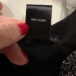 AQUA Brand Bloomingdales Scalloped Neck Dress Gold Glitter Black Small NYE Party Photo 3