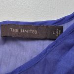 The Limited The Blue Black Sleeveless Dress Large Sheer Top Tie Belt Office Work Photo 3