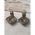 Vintage Clip On Earrings Unusual with Flower Design Photo 4