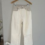 Abercrombie & Fitch 90s Straight Ultra High Rise Jeans Cream Faux Leather Y2K Photo 1