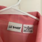 Liz Baker Vintage women’s bubblegum pink sheer plaid button up shirt size 10 Photo 2