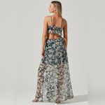 ASTR NWT THE LABEL PALACE FLORAL CUTOUT RUFFLE MAXI DRESS multicolor SIZE SMALL Photo 1