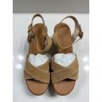 Havana Wedge Sandals with Floral Platform Tan Size 6 Photo 1