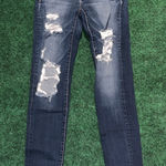 American Eagle AEO Super Stretch Size 6 Long Distressed Denim Jeans Photo 0