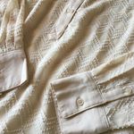 Merona Cream Sheer Chevron Embroidered Long Sleeve Shirt Photo 2