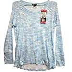 Champion  Elite Hi Lo Hem Blue and White Long Raglan Sleeve Performance Sweater Photo 0
