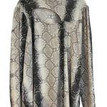 Como Blu Snakeskin Asymmetrical Cutout Mock Turtleneck 1X Black Size XL Photo 0