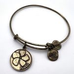 ALEX AND ANI  Friend Flower Pansy Gold Tone Bangle Bracelet charm‎ Photo 1