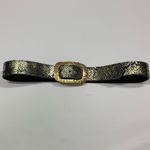 3D metallic and black gold buckle belt NWOT Photo 2