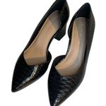 BCBGeneration  Sheilah Pump Pointed Toe Half D’orsay Block Heel Black Snake Sz 8 Photo 2