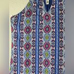 Pink Owl Blue Mini Dress with Geometric Patterns and Tank Top Style Photo 4