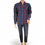 Patagonia NWOT! Organic Cotton Women’s Double Weave Woven Shirt Size 4 Blue Red Photo 2