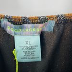 GOOD LUCK GRL XL Striped Metallic Slip Dress Brown Black Sparkle Midi Gold Photo 2