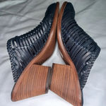 Sundance Veracruz Bella Notte leather Stacked Heel Boho Mules Black Size 8 Photo 6