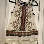 Daniel Rainn  Flowy Layered Earth Tone Aztec Print Sleeveles Blouse Button Size S Photo 0