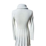 Calvin Klein Knit Ribbed Sweater Dress Cream Sparkle Cowl Size M Photo 7