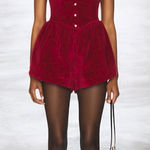 Free People New  Silver Bells Velvet Romper Photo 0