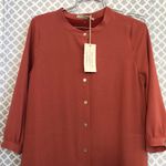 Polagram NWT  rust RID164 Rust button down dress Photo 2