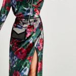 ZARA NWOT  Floral Velvet Kimono Kaftan Wrap Dress Photo 4