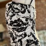 Lillie Rubin White Black Floral Strapless Beaded Evening Dress 12 Photo 10