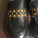 ARULA Black Loafers with Gold Chain Accent Size 9.5 Photo 5