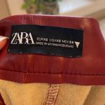 ZARA Red Leather Pants Photo 2