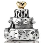 Pandora  Celebration Cake 14K Gold Heart Bead Authentic Retired Photo 0