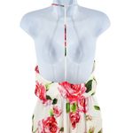 Anthropologie Lush Say No Amore Ivory Rose Floral Print Sleeveless T Back Tulip Hem Maxi Dress Photo 8