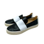 Stuart Weitzman  Leather Colorblock‎ Slip-on Sneakers Black White Size 8.5 Photo 1