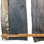 Levi's  XL Straight Jeans‎ 26 Silver Metallic Side Panel Belted High Rise Denim Photo 8