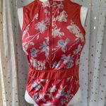 Ocean Pacific OP Sporty Open Back Zip Up Chest Floral One Piece Swimsuit S Photo 0
