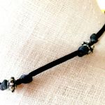 Sterling Silver Beads Strung w/ Black Silk String Photo 2