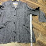 Flax  Black 100% Linen Jacket Tunic Womens Small Oversize Lagenlook Button Blazer Photo 8