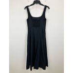 Madewell  Seamed Squareneck Midi Dress Minimalist Jet Black Classic US 0 NWT Photo 13