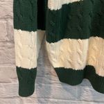 Brandy Melville  Green and White Nikki Cotton Stripe Cable Knit Sweater Jumper OS Photo 9