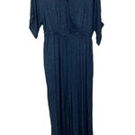 Anthropologie  Maeve Jacqueline Jacquard Leopard Navy Blue Jumpsuit Size XS Photo 2