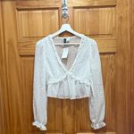 Divided H&M  Size Small White Sheer Bohemian Style Top New With Tags Photo 1