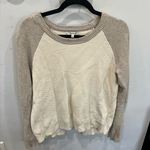 Madewell  Province Cross-Back Pullover Sweater in Colorblock Cream Sz small Photo 0