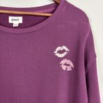 Pact Sweatshirt Womens XL Maroon Kiss Lip Graphic Pullover Sustainable Organic Photo 2