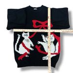 Hasting & Smith Vintage 90s Cat Sweater Hastings & Smith Black Novelty Jingle Bell L Photo 2