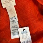 Chico's NWT Chico’s Gracie Giraffe Linen Scarf with Tassels- Brown & Orange - one size Photo 2