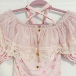 Japanese Swankiss Gyaru Pastel Pink Lace One Piece Halter Off Shoulder Swimsuit Photo 2
