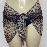 Zuliana One Size Leopard Print Sarong Skirt. Made in USA. New With Tags. Tan Photo 0